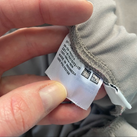 Uniqlo Gray Greenish Gaucho Wide Leg Stretch Flowy Pants Capris Elastic XL - Picture 9 of 12